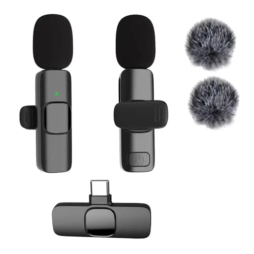 Vislla wireless lavalier microphone with noise cancellation