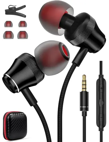 AFGHOA wired earbuds with microphone for laptops