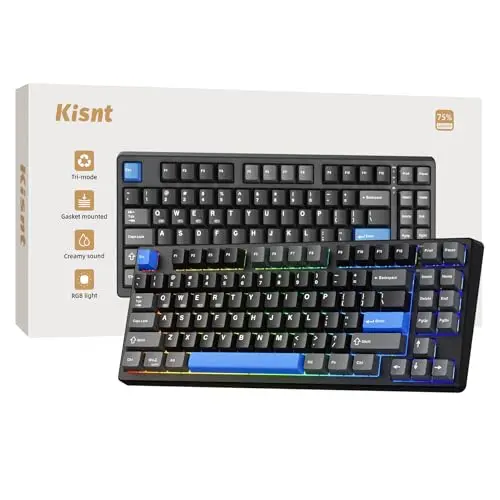 Kisnt KN85 compact mechanical keyboard in textured black with RGB backlighting