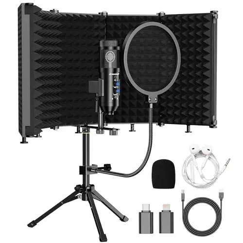 Dejasound DJM5 condenser microphone with isolation shield