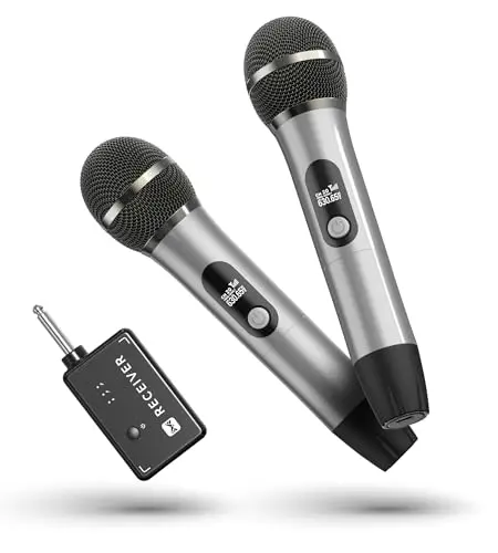 ECHOMUSSY wireless microphone with semi-metallic tube design and LED display