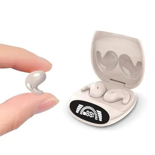 Piluyaa sleep earbuds with LED power display for side sleepers