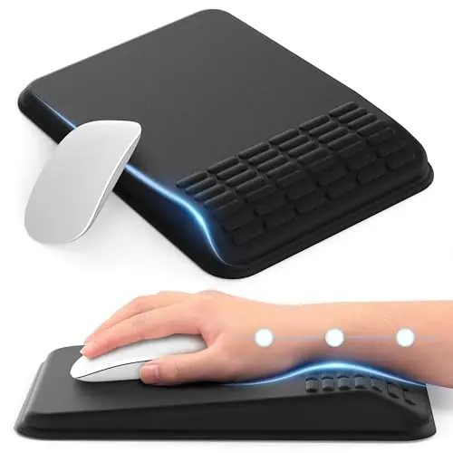 MEKASS ergonomic mouse pad with dual slope design and wrist support