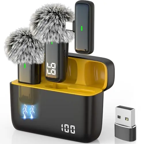 NPTCL wireless USB lavalier microphone with charging case