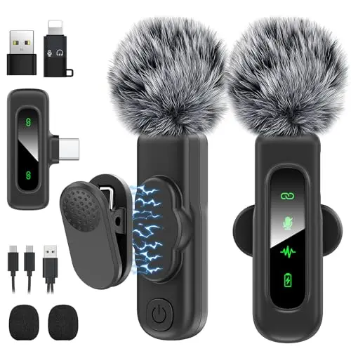 HEHOTTC wireless lavalier microphone clipped to clothing