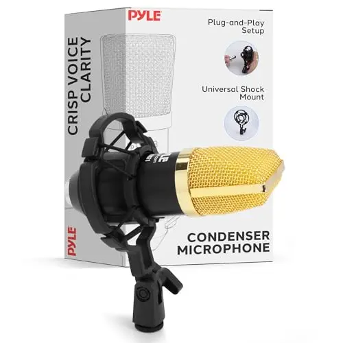 Pyle Audio condenser microphone with shock mount and pop filter