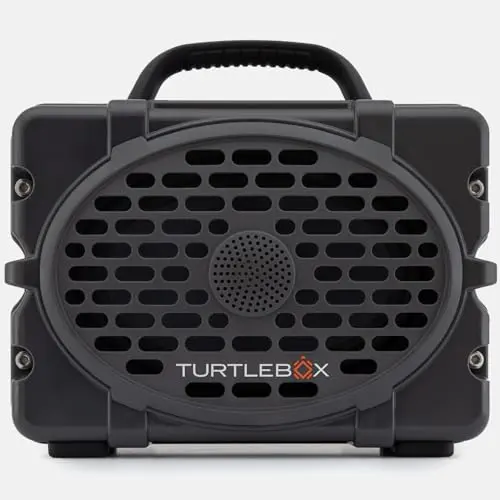 Turtlebox Original Gen 3 rugged portable speaker in gray with durable construction