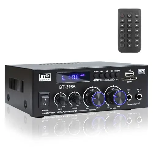 Joengoep BT-398A stereo amplifier with FM radio and multiple inputs