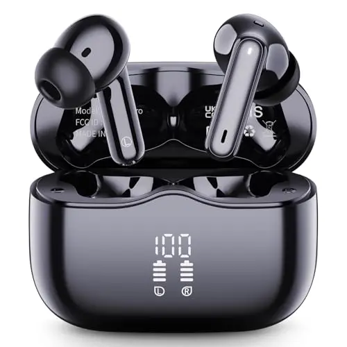 XINWLD wireless earbuds with ENC noise cancelling in black