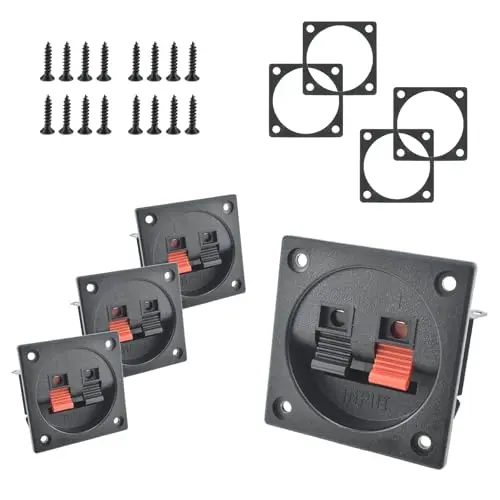 SATUY square spring-loaded speaker terminal cup with sponge cushions