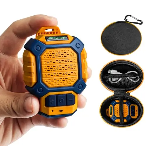 AMICROSS wearable clip-on Bluetooth speaker in yellow