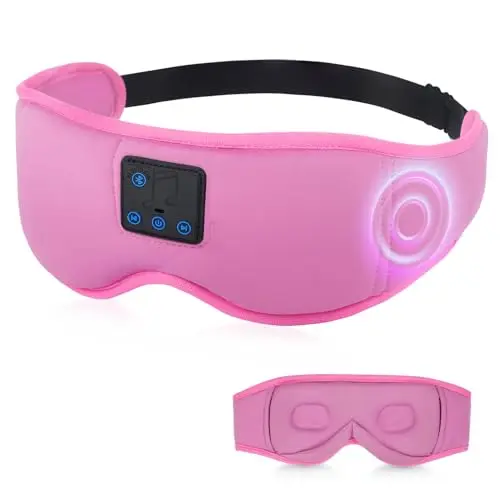 Aurya Bluetooth sleep mask with headphones in rose color