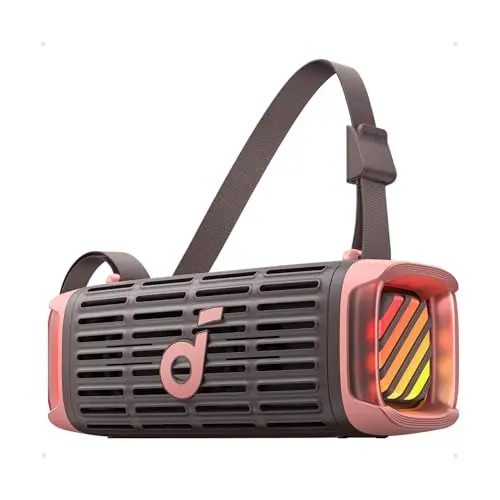 Soundcore Boom 3i portable Bluetooth speaker with floating design in brown