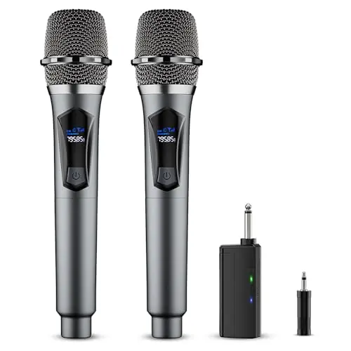 oxxyeeKS wireless microphone dual handheld set