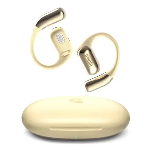 Mfish open-ear wireless headphones in yellow