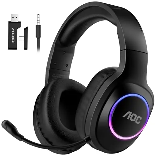 AOC wireless gaming headset in black color