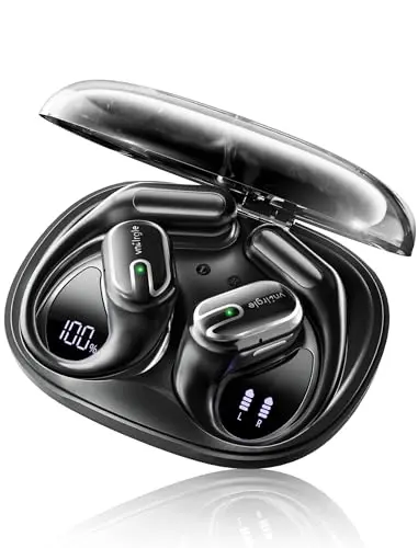 vnilrgle open ear wireless earbuds in light black with ear hooks