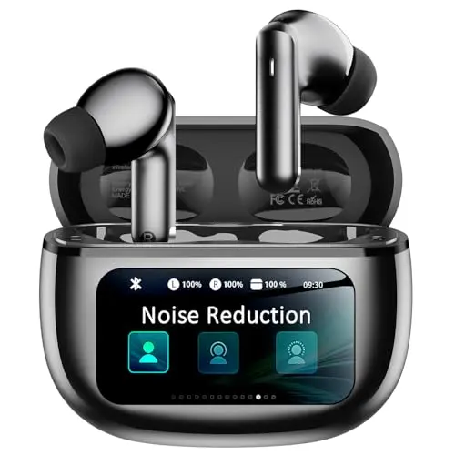 Wyness wireless earbuds with touchscreen charging case