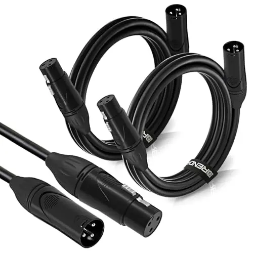 BRENDAZ 2-pack 20-foot XLR microphone cables