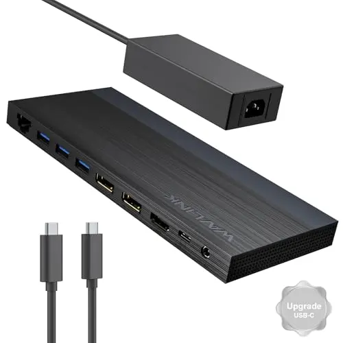 WAVLINK laptop docking station with included charger