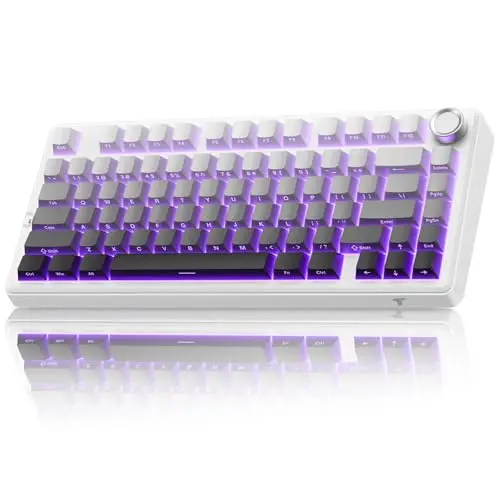 TECURS 75% compact mechanical keyboard in gradient grey