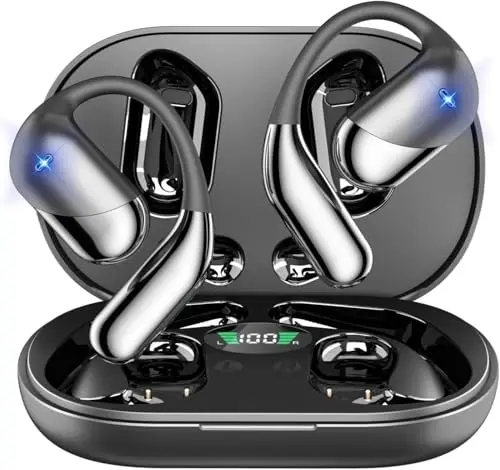 Aurotlu open ear wireless earbuds with clip design in black