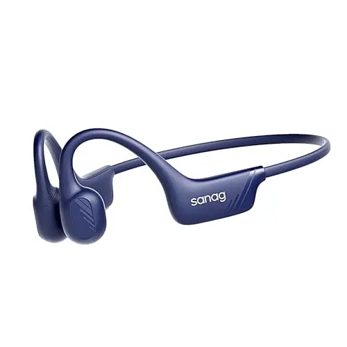 Sanag B21S bone conduction headphones in blue