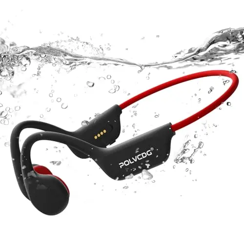 POLVCDG bone conduction headphones with waterproof rating for running and swimming