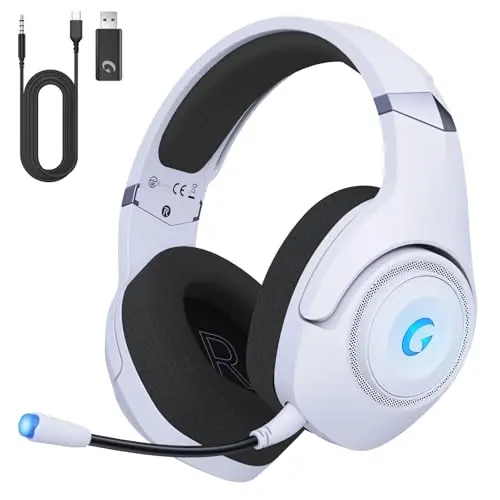 KAPEYDESI wireless gaming headset in frosty white color