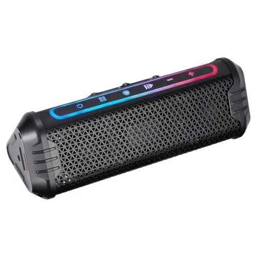 KEMIMOTO motorcycle sound bar with RGB lighting and compact design on handlebars