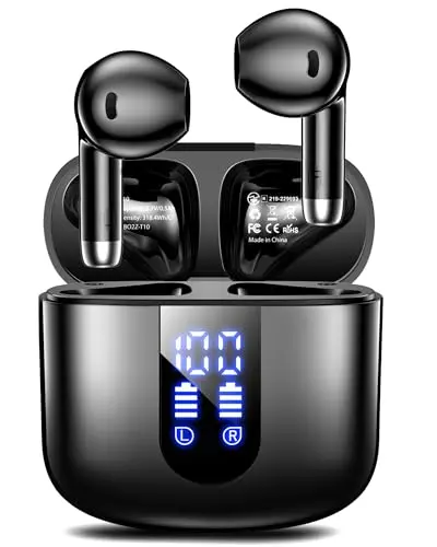 HAQQIO wireless earbuds with LED display charging case