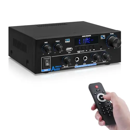 AK-55 Plus Bluetooth amplifier with multiple inputs and FM radio