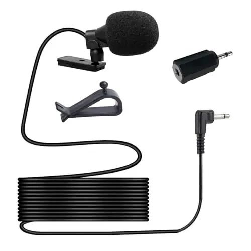 NewTH car microphone with 3.5mm to 2.5mm adapter for universal compatibility