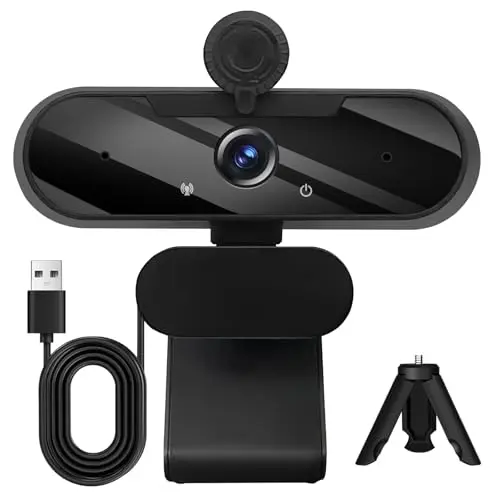 MTORED USB HD webcam with rotatable tripod in black