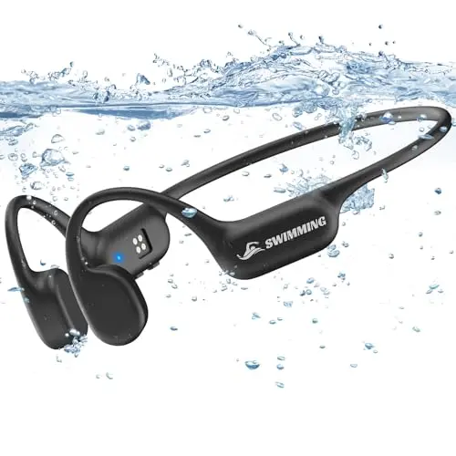 SAMVEK bone conduction headphones with Bluetooth and MP3 modes for triathlon training