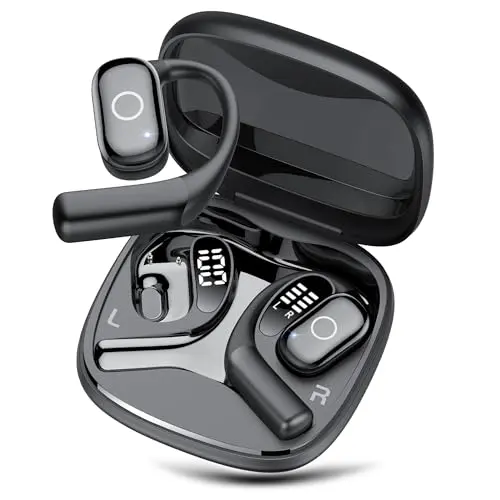 TAOPODO AI Translation Earbuds in black with charging case