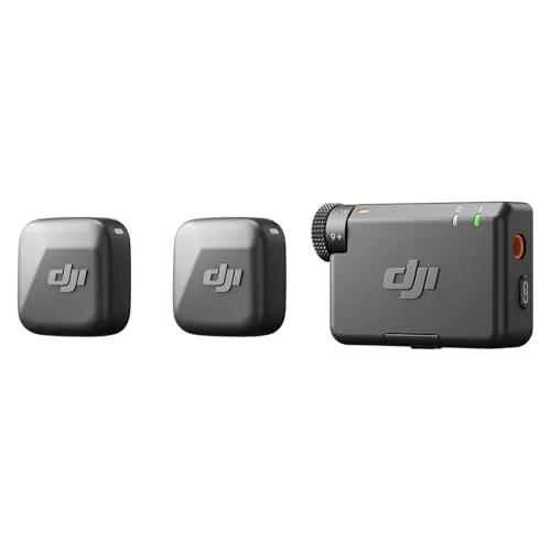 DJI Mic Mini wireless lavalier microphone system with transmitter and receiver