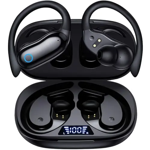 GNMN wireless earbuds with earhooks in black for sports and sleep
