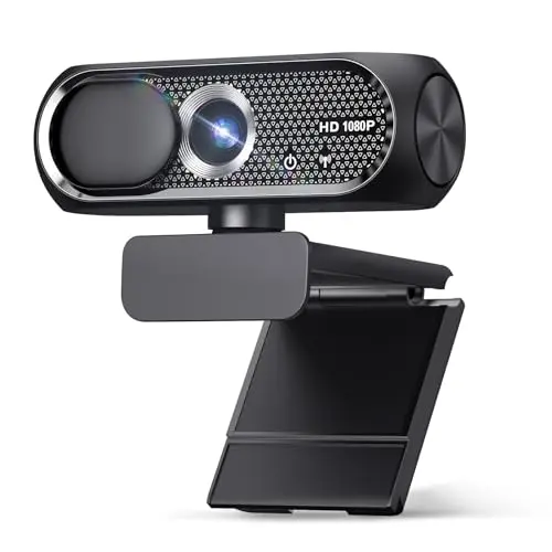 Shcngqio 1080P HD webcam with privacy cover on laptop